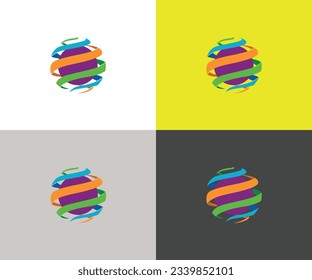 diseño de logotipo de forma redondeada abstracta