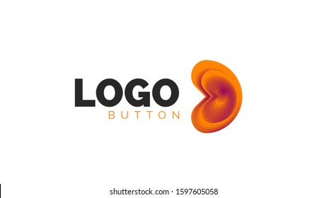Abstract round shape logo template. Minimal geometrical design, 3d geometric bold symbol in relief style with color blend steps effect. Vector Illustration For Wallpaper, Banner, Background, Card