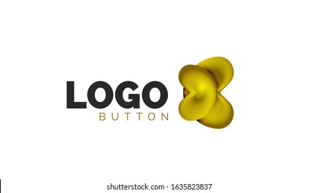 Abstract round shape logo template. Minimal geometrical design, 3d geometric bold symbol in relief style with color blend steps effect. Vector Illustration For Wallpaper, Banner, Background, Card