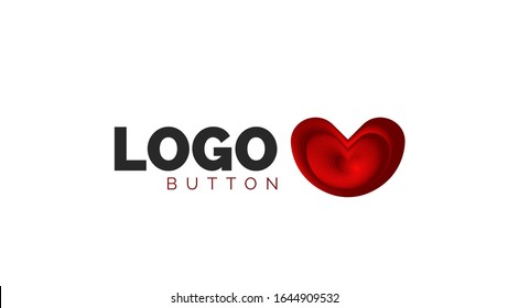 Abstract round shape logo template. Minimal geometrical design, 3d geometric bold symbol in relief style with color blend steps effect. Vector Illustration For Wallpaper, Banner, Background, Card