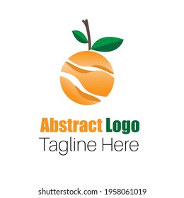 Abstract round shaped fruit vector illustration logo art with dummy text on white background.