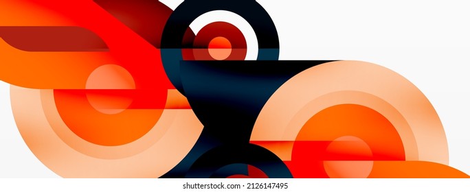 Abstract round shapes background. Minimalist decoration. Geometric background with circles and rings