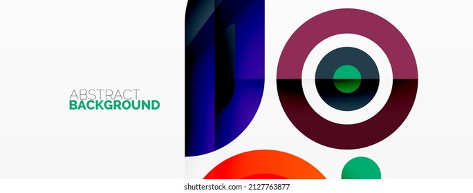 Abstract round shapes background. Minimalist decoration. Geometric background with circles and rings
