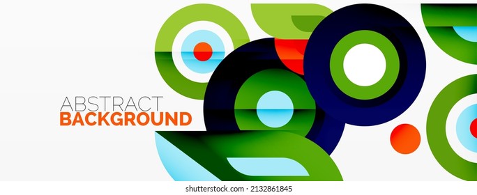 Abstract round shapes background. Minimalist decoration. Geometric background with circles and rings