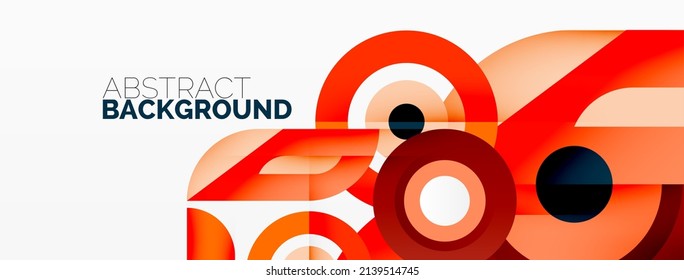 Abstract round shapes background. Minimalist decoration. Geometric background with circles and rings