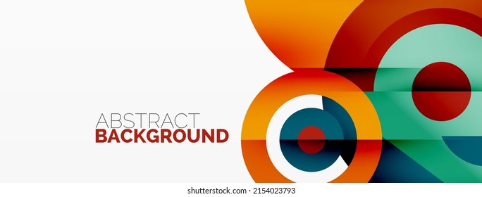 Abstract round shapes background. Minimalist decoration. Geometric background with circles and rings