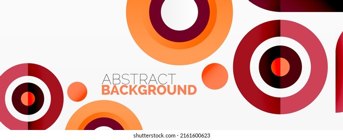 Abstract round shapes background. Minimalist decoration. Geometric background with circles and rings