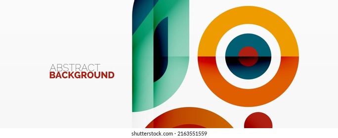 Abstract round shapes background. Minimalist decoration. Geometric background with circles and rings
