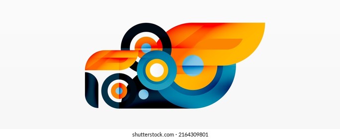 Resumen del fondo de las formas redondeadas. Decoración minimalista. Fondo geométrico con círculos y anillos