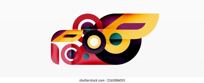 Abstract round shapes background. Minimalist decoration. Geometric background with circles and rings