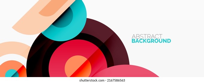 Abstract round shapes background. Minimalist decoration. Geometric background with circles and rings