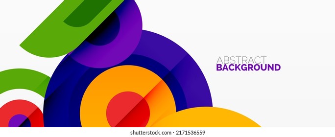 Abstract round shapes background. Minimalist decoration. Geometric background with circles and rings