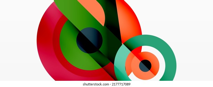 Abstract round shapes background. Minimalist decoration. Geometric background with circles and rings