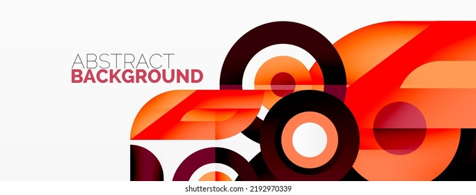 Abstract round shapes background. Minimalist decoration. Geometric background with circles and rings