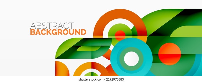 Abstract round shapes background. Minimalist decoration. Geometric background with circles and rings