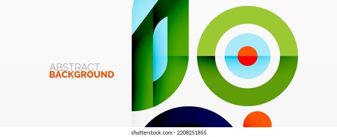 Abstract round shapes background. Minimalist decoration. Geometric background with circles and rings