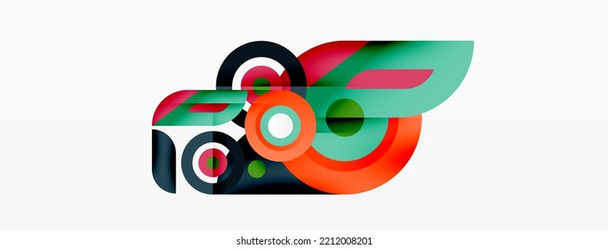 Abstract round shapes background. Minimalist decoration. Geometric background with circles and rings