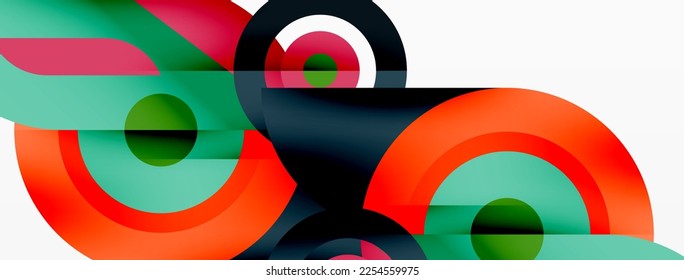Abstract round shapes background. Minimalist decoration. Geometric background with circles and rings