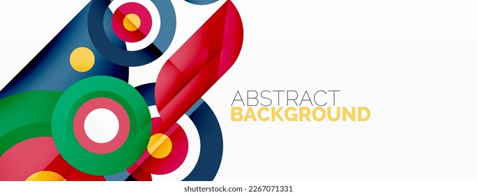 Abstract round shapes background. Minimalist decoration. Geometric background with circles and rings