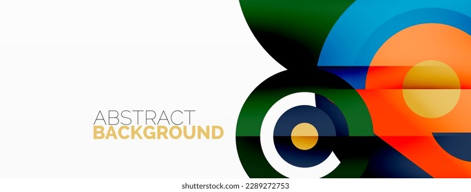 Abstract round shapes background. Minimalist decoration. Geometric background with circles and rings