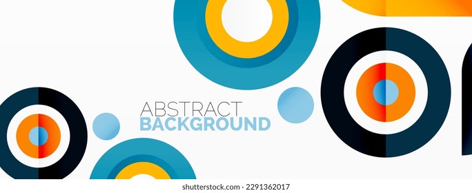 Abstract round shapes background. Minimalist decoration. Geometric background with circles and rings