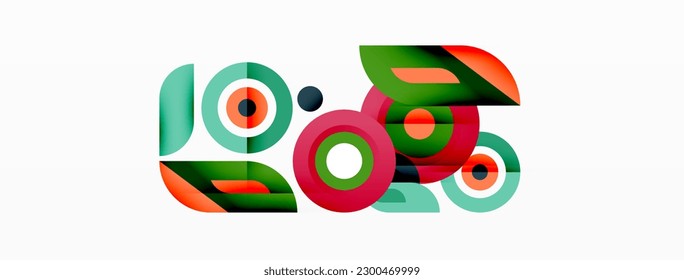 Abstract round shapes background. Minimalist decoration. Geometric background with circles and rings