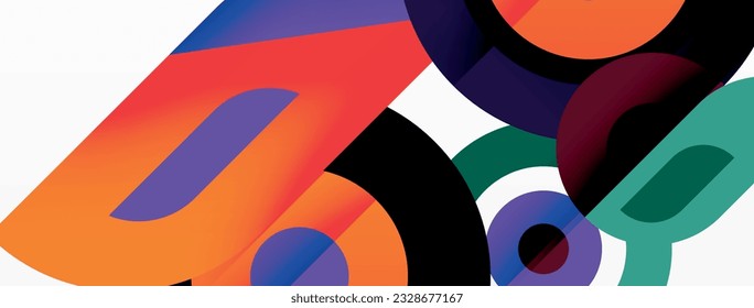 Abstract round shapes background. Minimalist decoration. Geometric background with circles and rings