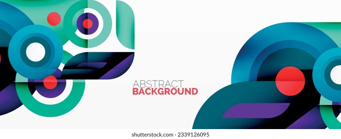 Abstract round shapes background. Minimalist decoration. Geometric background with circles and rings