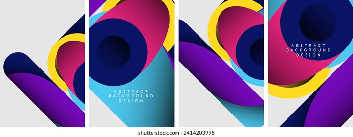 Resumen de formas redondeadas y círculos de diseño de afiches. Ilustración vectorial para fondo de escritorio, pancarta, fondo, tarjeta, ilustración del libro, página de inicio