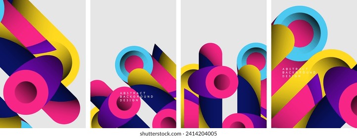 Abstract round shapes and circles poster designs. Vector illustration For Wallpaper, Banner, Background, Card, Book Illustration, landing page