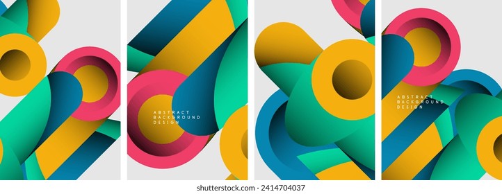 Abstract round shapes and circles poster designs. Vector illustration For Wallpaper, Banner, Background, Card, Book Illustration, landing page