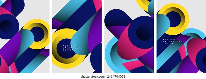Abstract round shapes and circles poster designs. Vector illustration For Wallpaper, Banner, Background, Card, Book Illustration, landing page