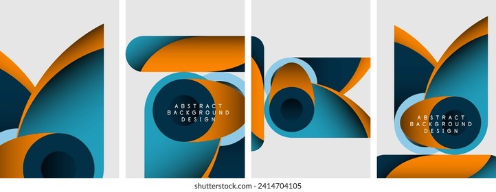 Abstract round shapes and circles poster designs. Vector illustration For Wallpaper, Banner, Background, Card, Book Illustration, landing page