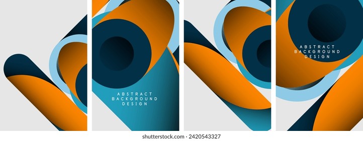Abstract round shapes and circles poster designs. Vector illustration For Wallpaper, Banner, Background, Card, Book Illustration, landing page