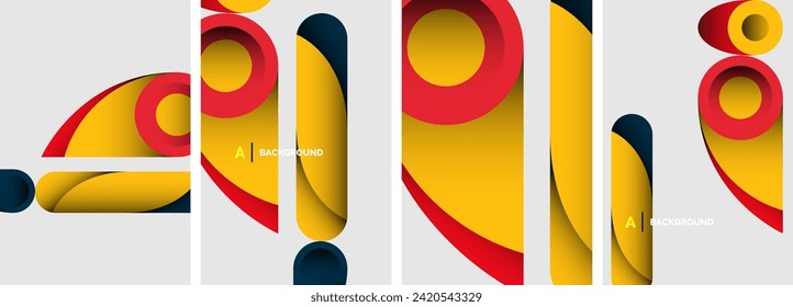 Abstract round shapes and circles poster designs. Vector illustration For Wallpaper, Banner, Background, Card, Book Illustration, landing page