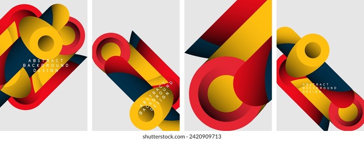 Resumen de formas redondeadas y círculos de diseño de afiches. Ilustración vectorial para fondo de escritorio, pancarta, fondo, tarjeta, ilustración del libro, página de inicio