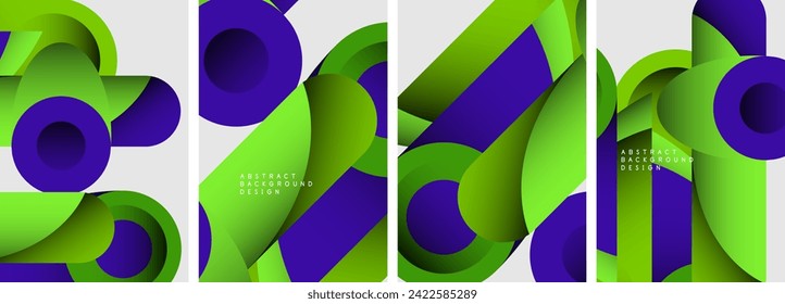 Abstract round shapes and circles poster designs. Vector illustration For Wallpaper, Banner, Background, Card, Book Illustration, landing page