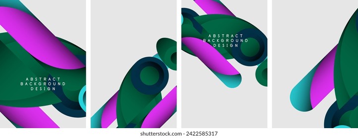 Resumen de formas redondeadas y círculos de diseño de afiches. Ilustración vectorial para fondo de escritorio, pancarta, fondo, tarjeta, ilustración del libro, página de inicio
