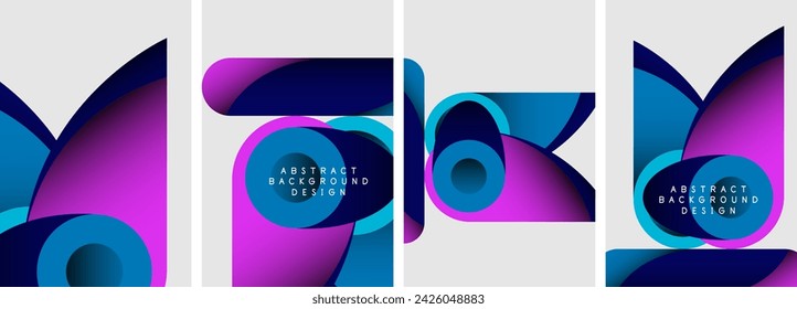 Abstract round shapes and circles poster designs. Vector illustration For Wallpaper, Banner, Background, Card, Book Illustration, landing page
