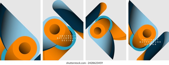 Abstract round shapes and circles poster designs. Vector illustration For Wallpaper, Banner, Background, Card, Book Illustration, landing page