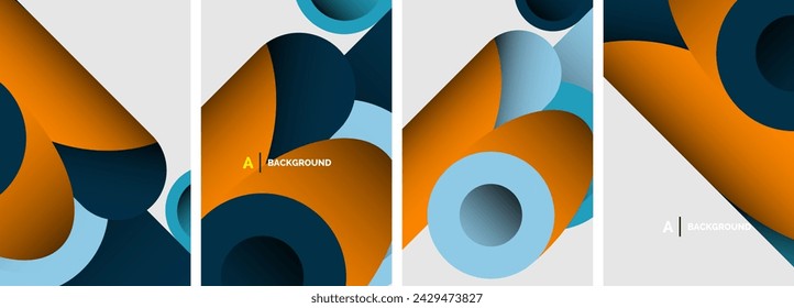 Abstract round shapes and circles poster designs. Vector illustration For Wallpaper, Banner, Background, Card, Book Illustration, landing page
