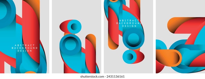Abstract round shapes and circles poster designs. Vector illustration For Wallpaper, Banner, Background, Card, Book Illustration, landing page
