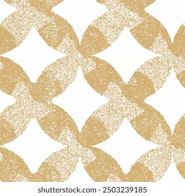 Abstract round shapes geometric motif artsy pattern continuous vine background. Modern geo fabric diamond design textile swatch ladies dress, man shirt all over print block. 