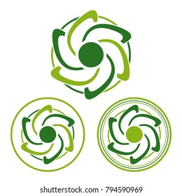 Abstract round shapes templates for eco technology logo.