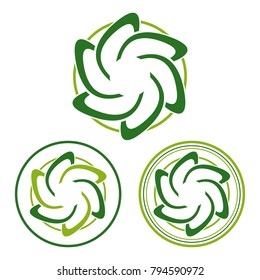 Abstract round shapes templates for eco technology logo.