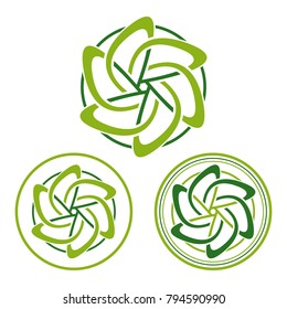 Abstract round shapes templates for eco technology logo.