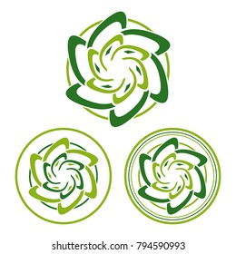 Abstract round shapes templates for eco technology logo.