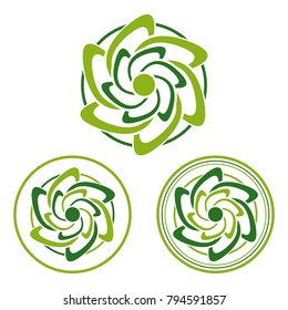 Abstract round shapes templates for eco technology logo.