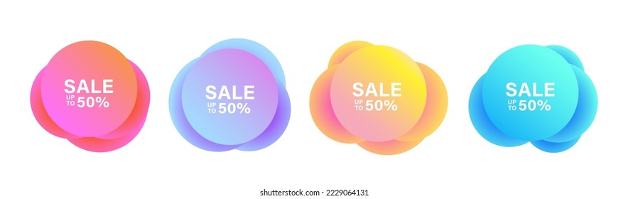Abstract round shapes vector banners. Gradient vector backgrounds.