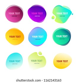 Abstract Round Shapes For Your Text. Gradient Vivid Colors Effect. Duotone Style Circles. Logo Elements.